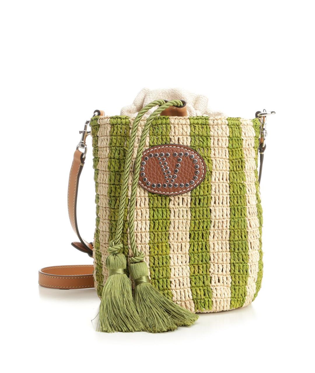 VALENTINO Зеленая пелетеная сумка через плечо, фото 1