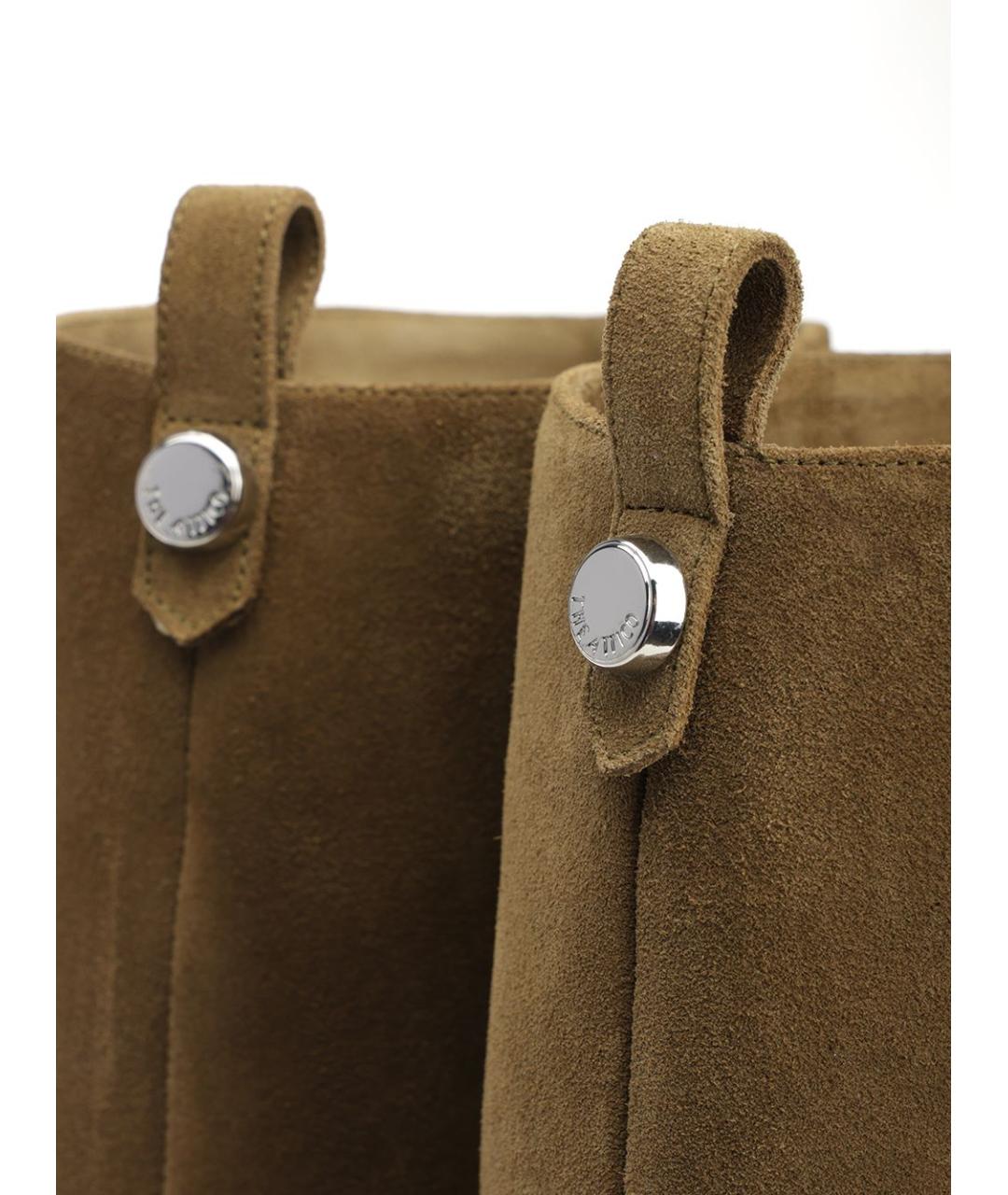 THE ATTICO Хаки замшевые сапоги, фото 7