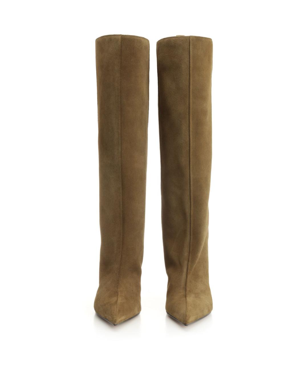 THE ATTICO Хаки замшевые сапоги, фото 5