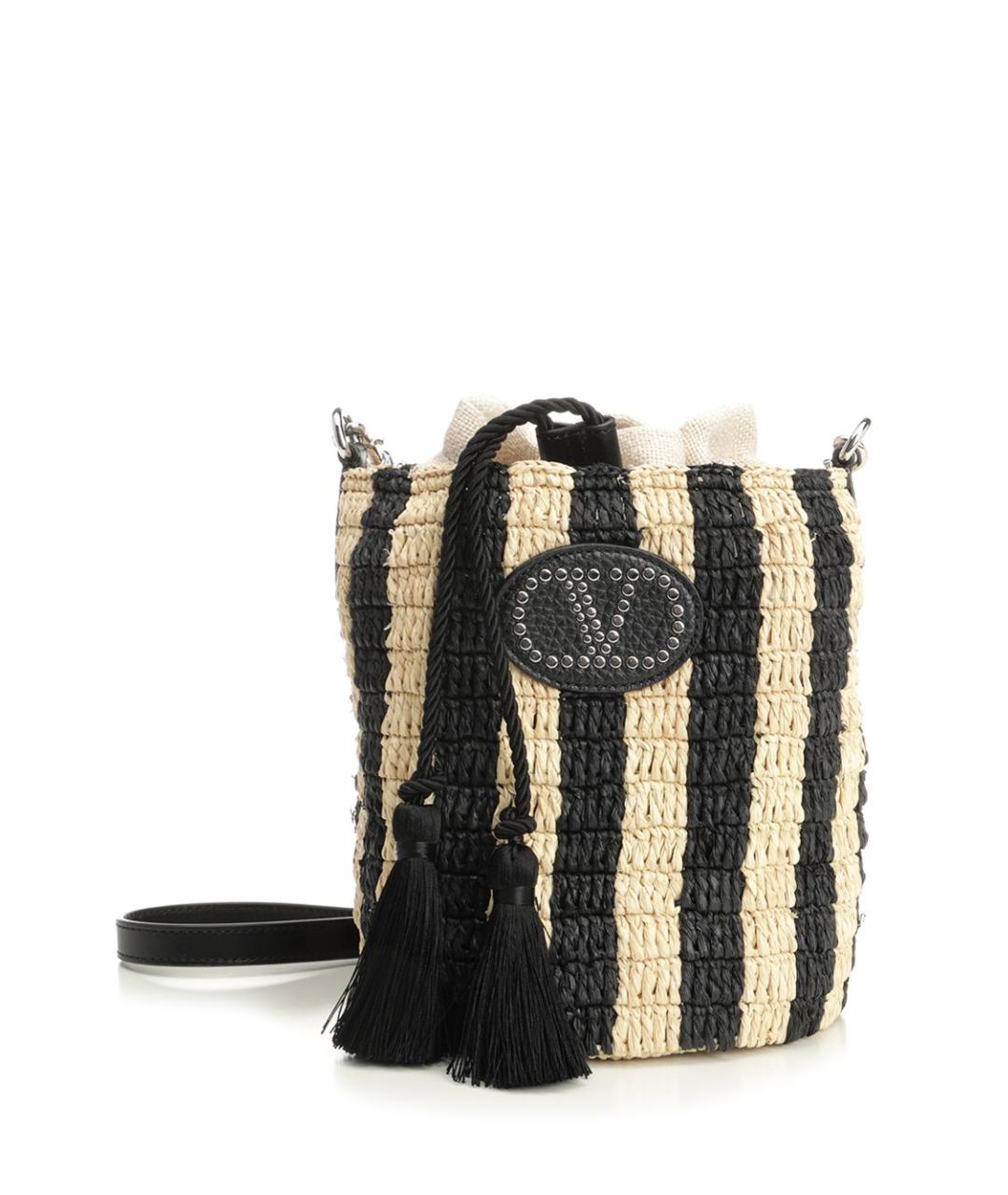 VALENTINO Черная пелетеная сумка через плечо, фото 1