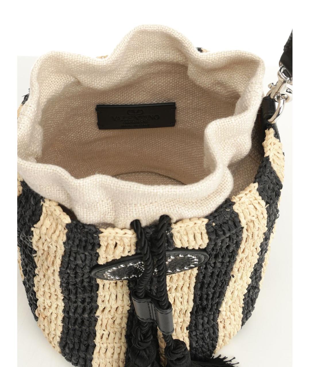 VALENTINO Черная пелетеная сумка через плечо, фото 4