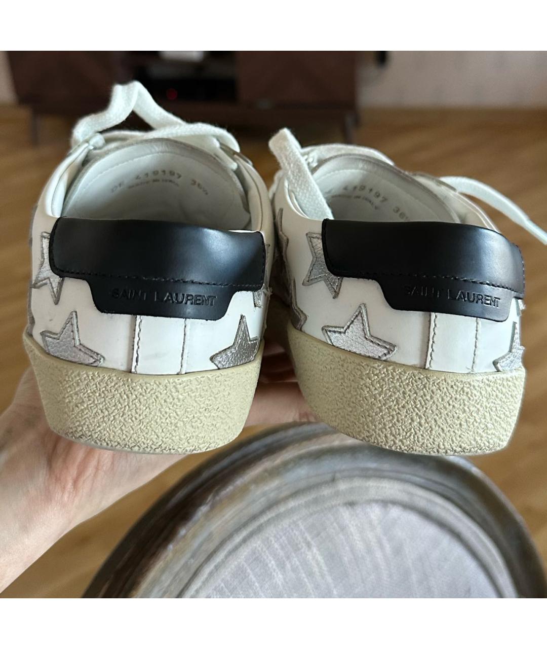 SAINT LAURENT Белые кожаные кеды, фото 6