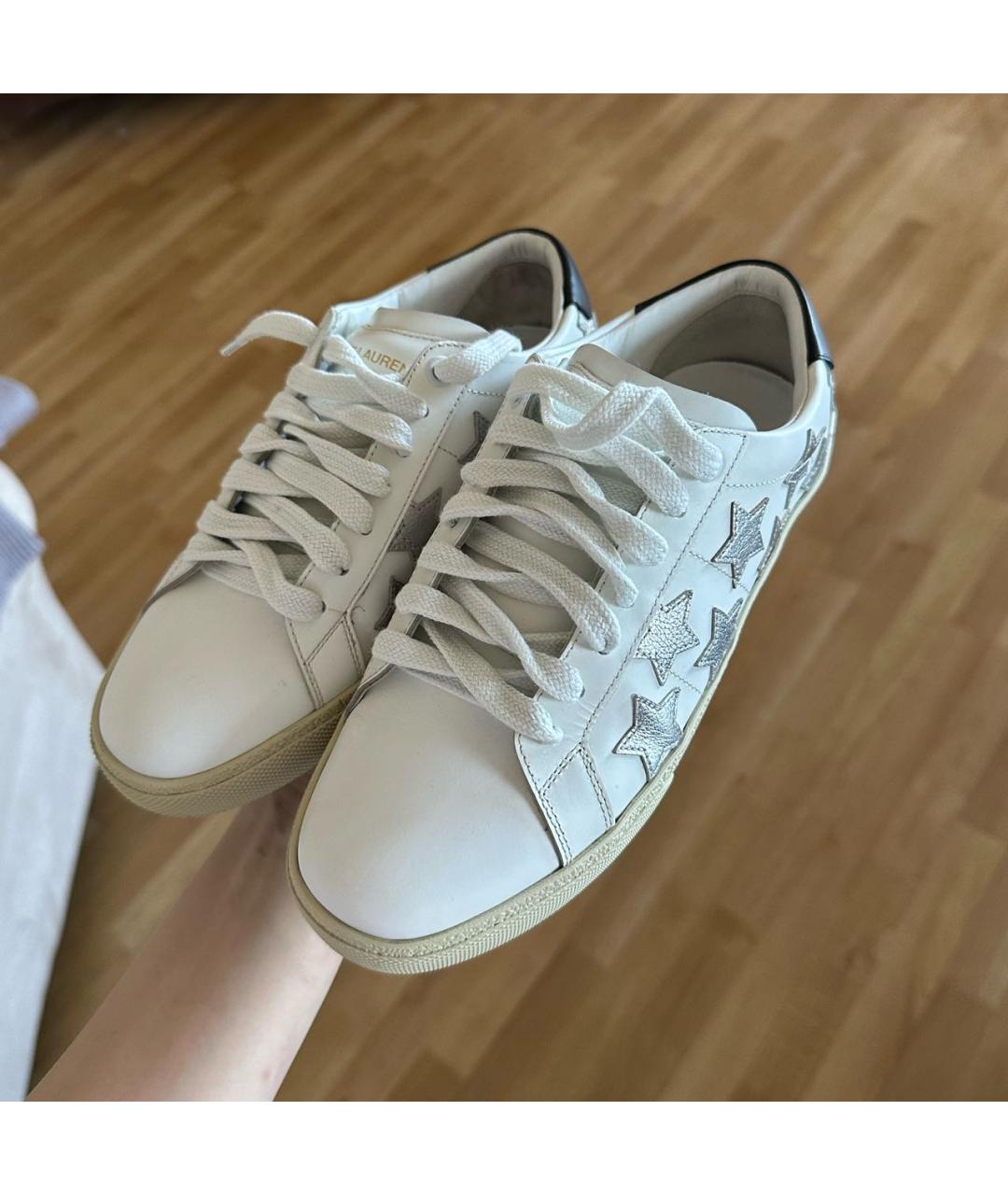 SAINT LAURENT Белые кожаные кеды, фото 7