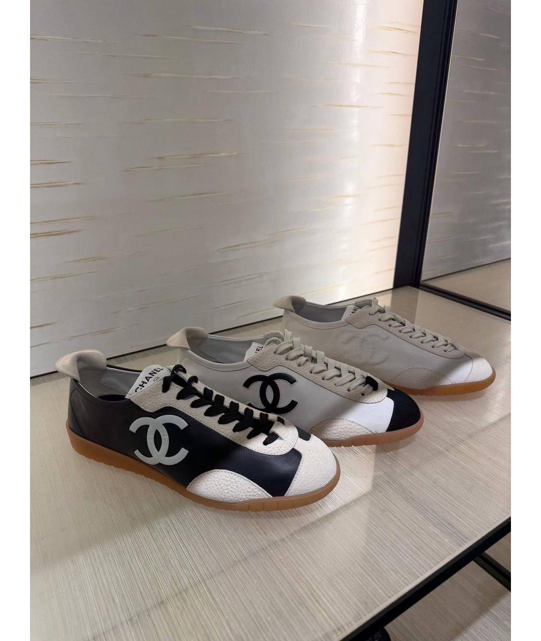 CHANEL Черные кожаные кеды, фото 2