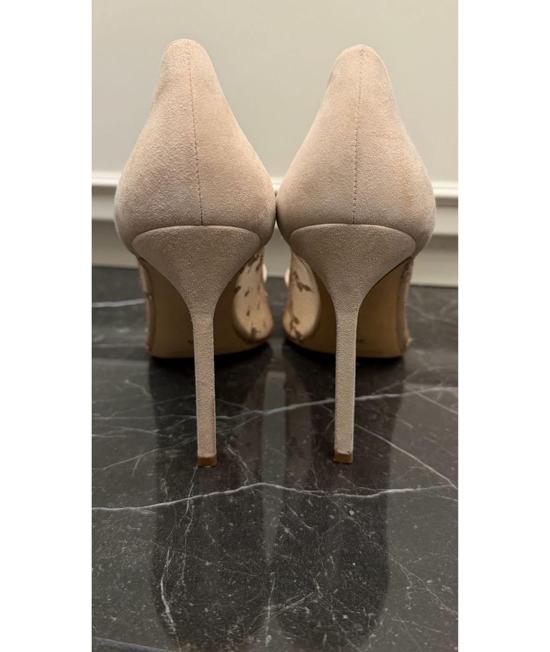 MANOLO BLAHNIK Бежевые замшевые туфли, фото 4