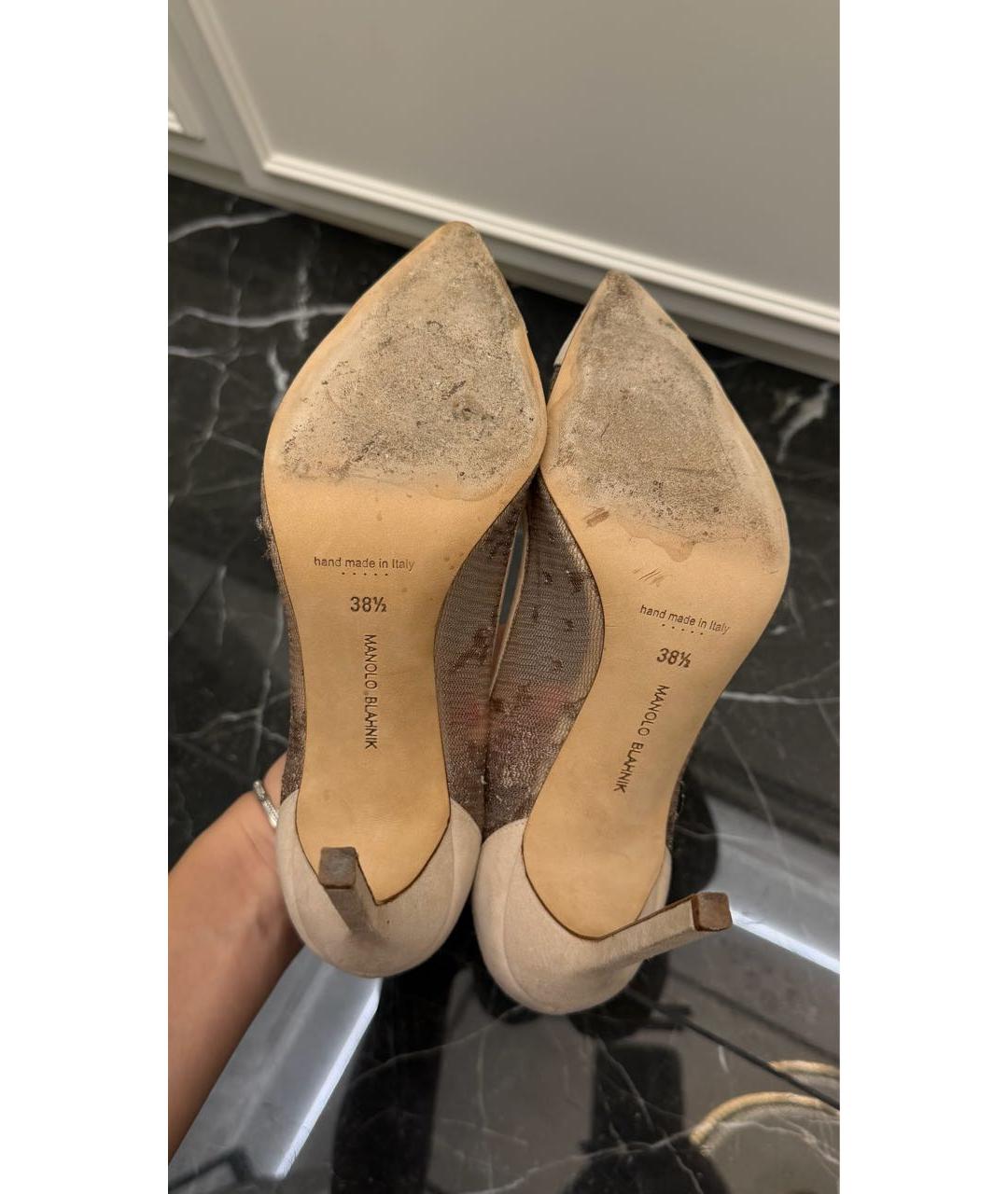 MANOLO BLAHNIK Бежевые замшевые туфли, фото 7