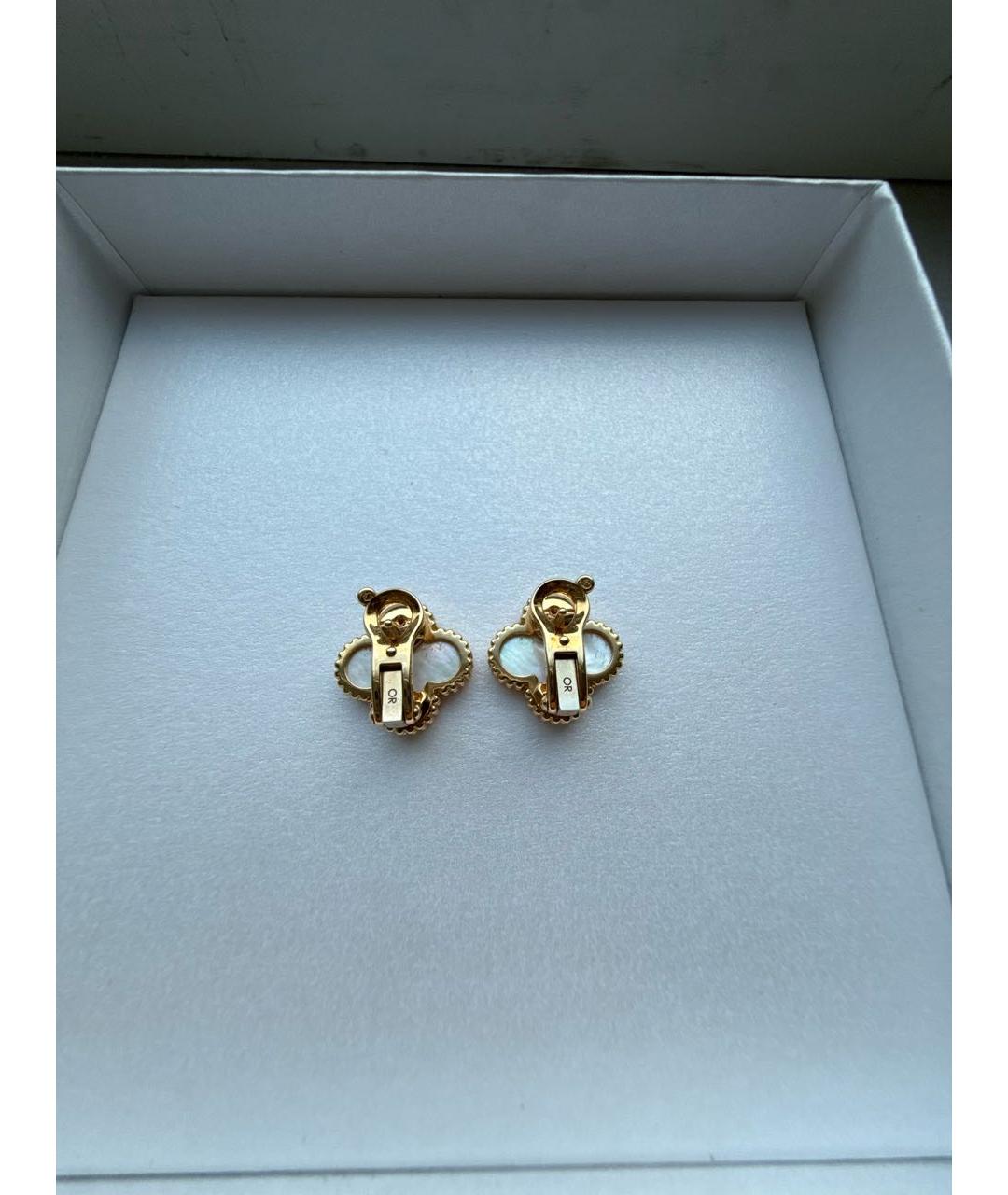 VAN CLEEF & ARPELS Белые серьги из желтого золота, фото 2