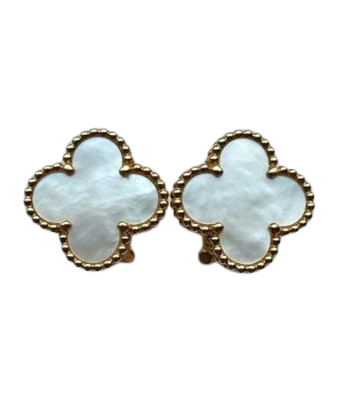 VAN CLEEF & ARPELS Белые серьги из желтого золота, фото 1