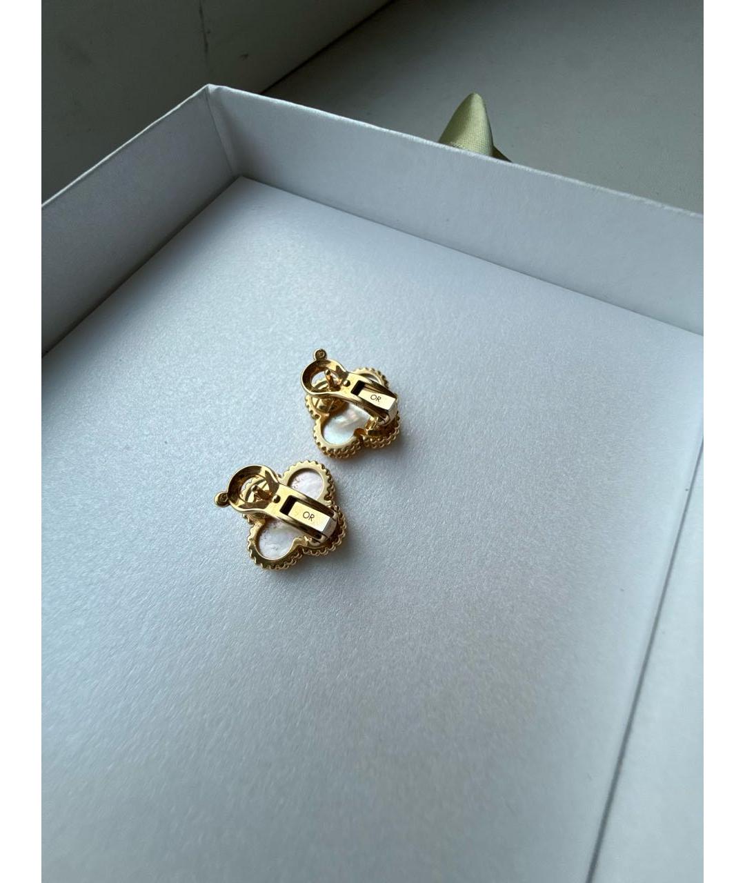 VAN CLEEF & ARPELS Белые серьги из желтого золота, фото 3