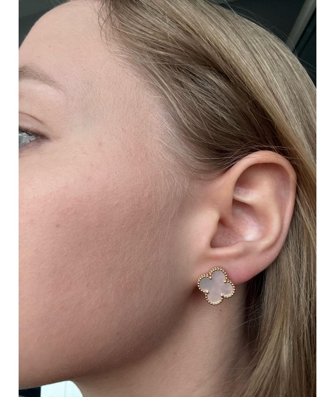 VAN CLEEF & ARPELS Белые серьги из желтого золота, фото 4