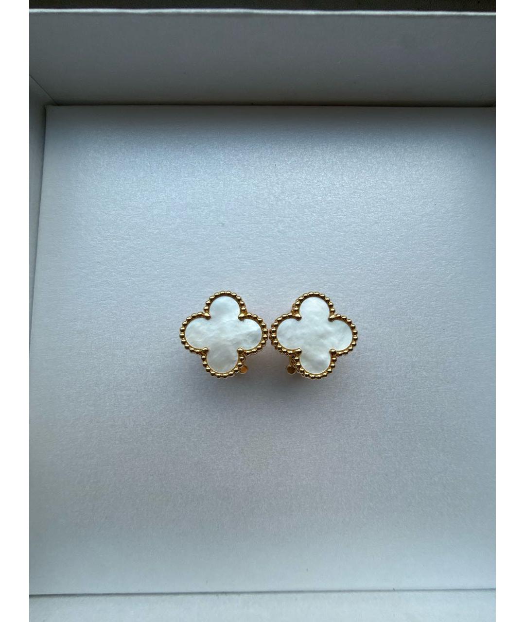 VAN CLEEF & ARPELS Белые серьги из желтого золота, фото 5