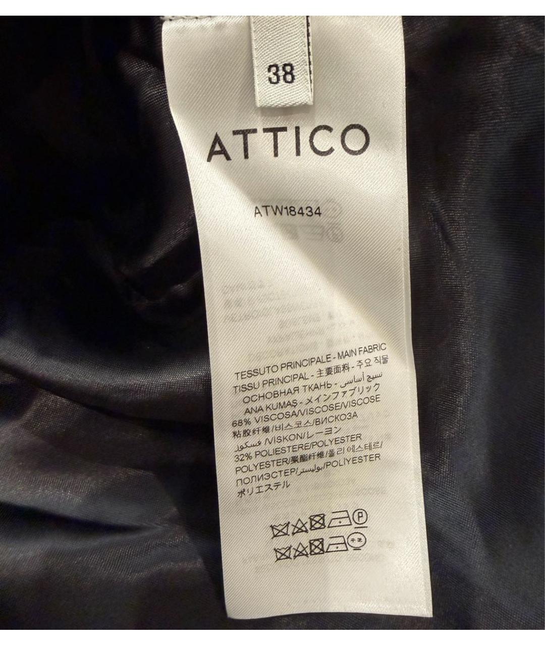 THE ATTICO Черное вискозное коктейльное платье, фото 5