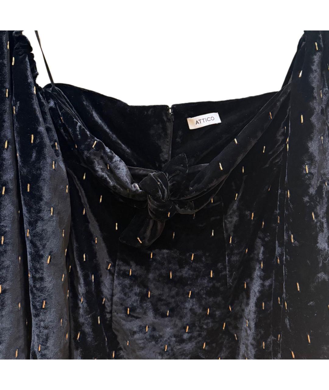 THE ATTICO Черное вискозное коктейльное платье, фото 4