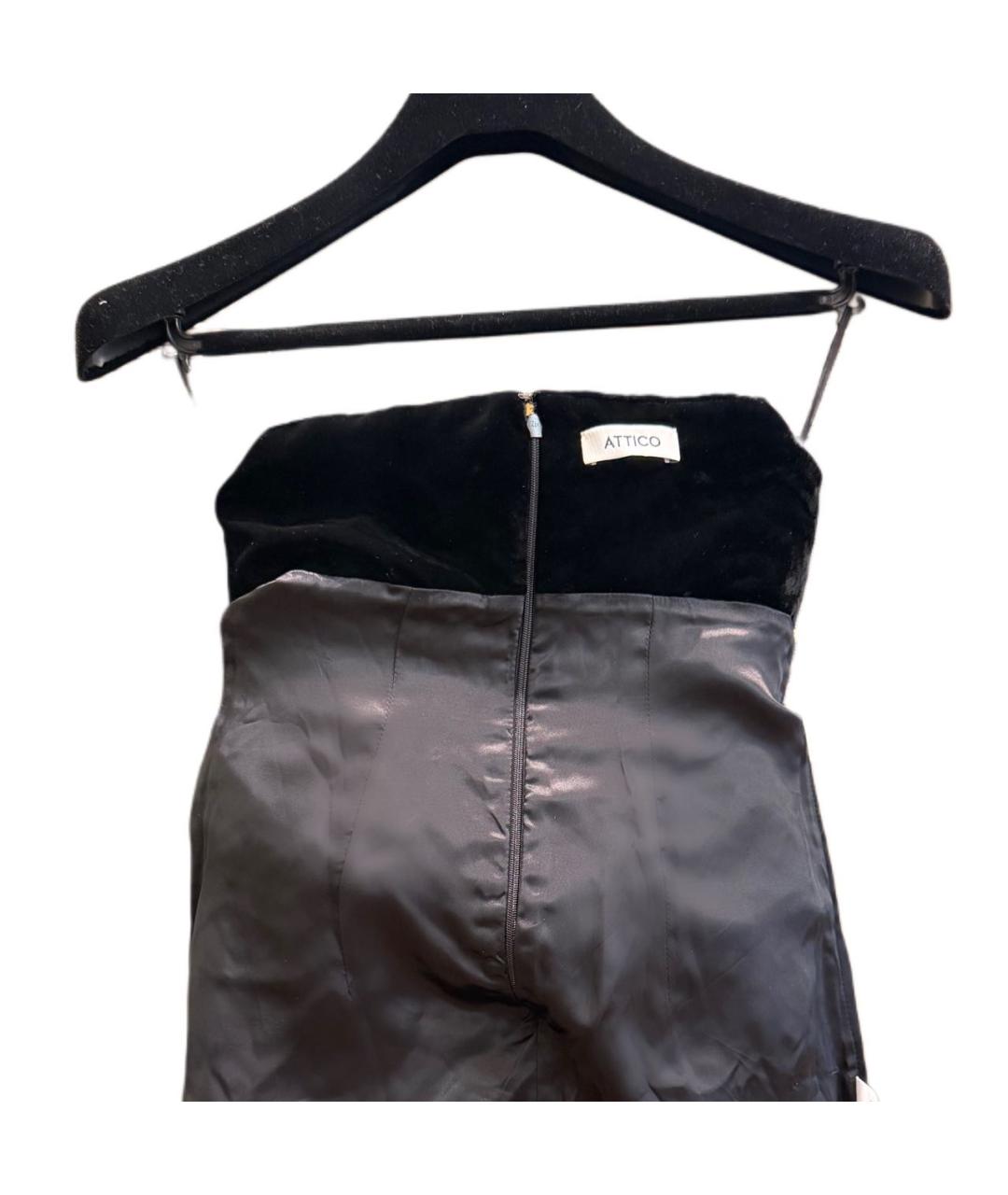 THE ATTICO Черное вискозное коктейльное платье, фото 3