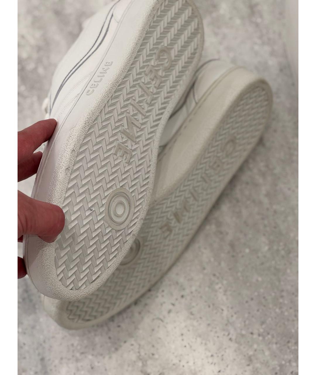 CELINE Белые кожаные кеды, фото 8