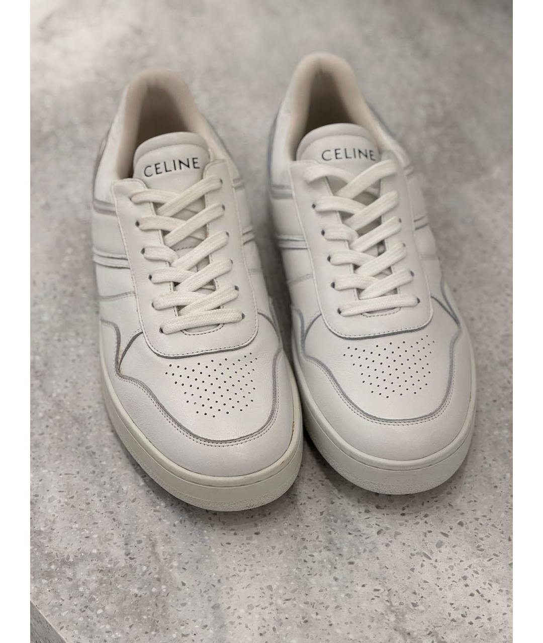 CELINE Белые кожаные кеды, фото 7