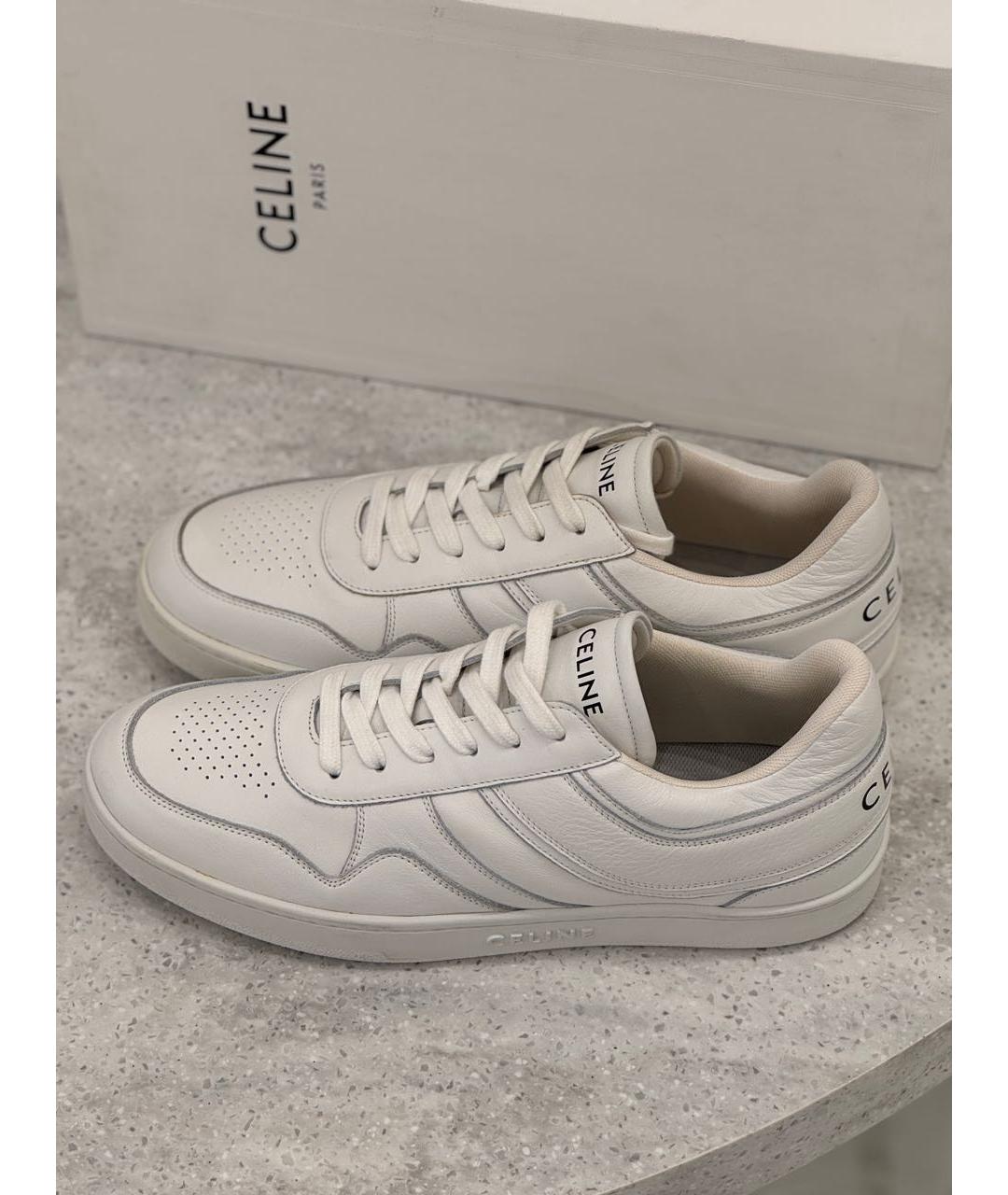 CELINE Белые кожаные кеды, фото 2