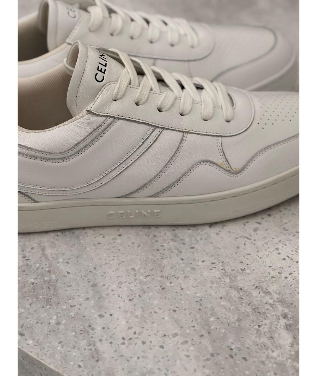 CELINE Белые кожаные кеды, фото 6