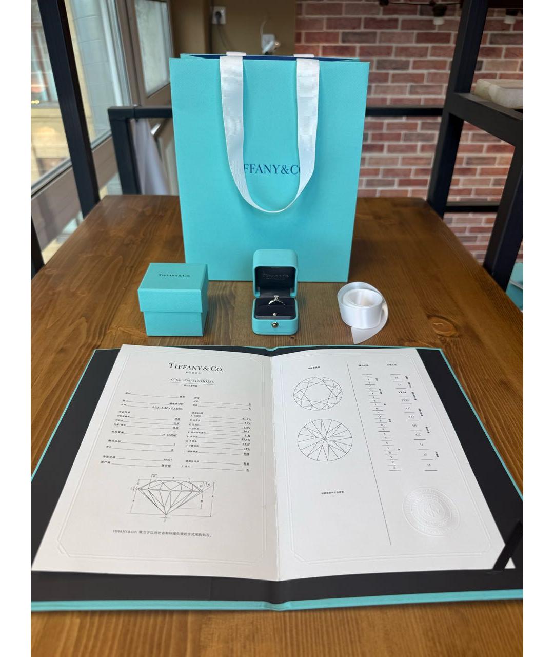 TIFFANY&CO Серебряное платиновое кольцо, фото 2