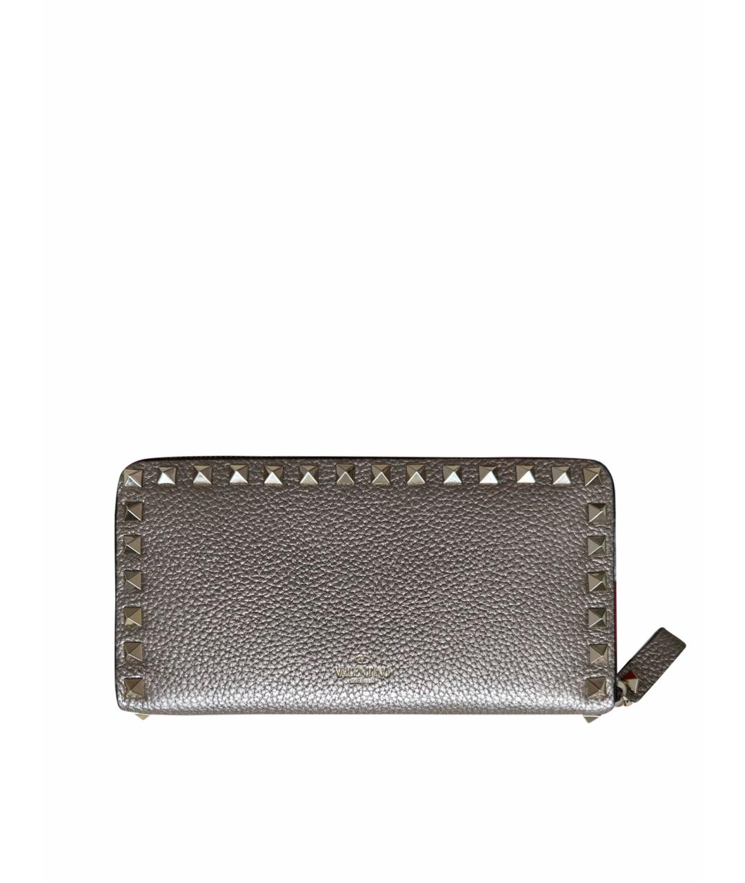 VALENTINO Золотой кожаный кошелек, фото 1