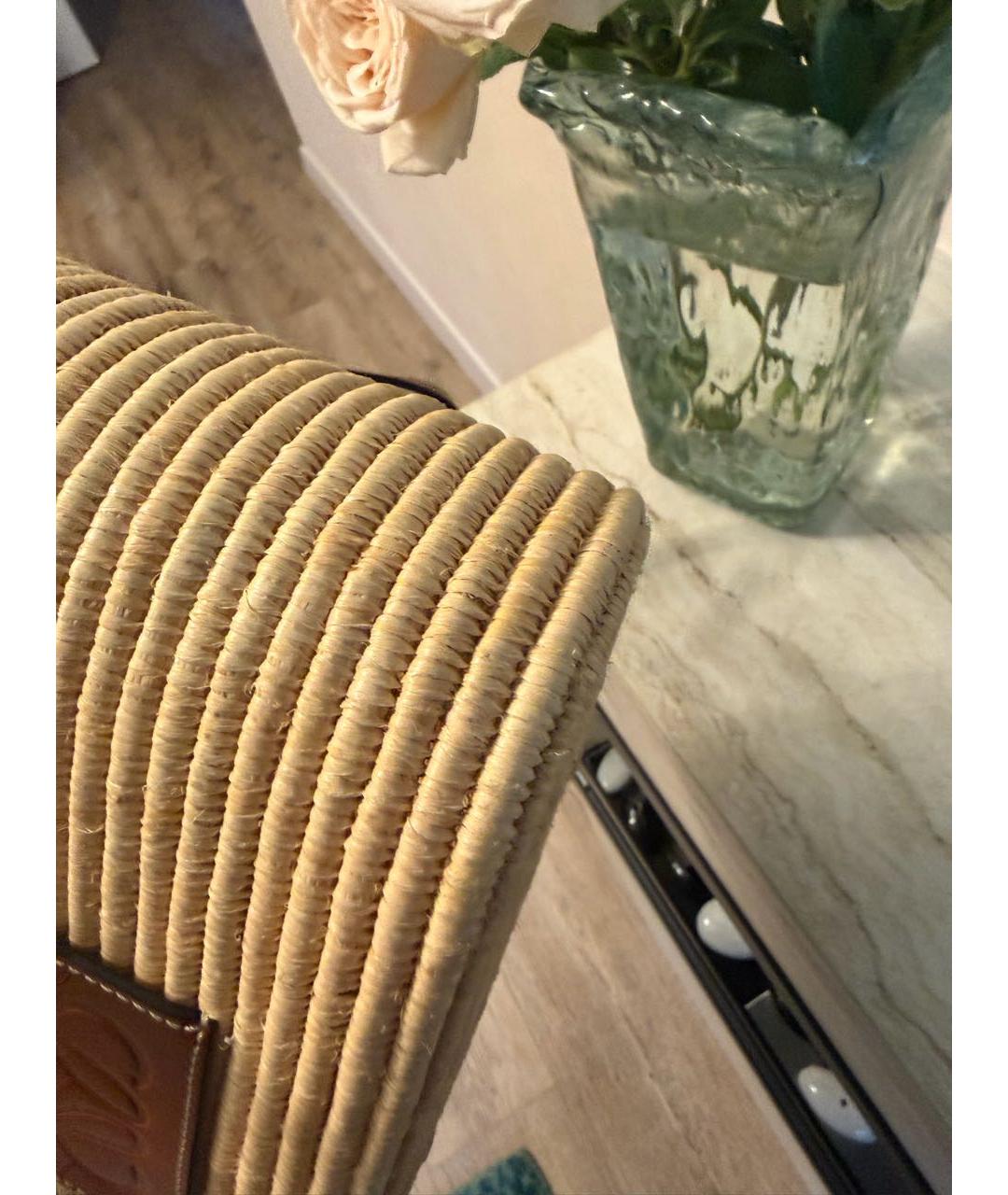 LOEWE Бежевая пелетеная пляжная сумка, фото 5