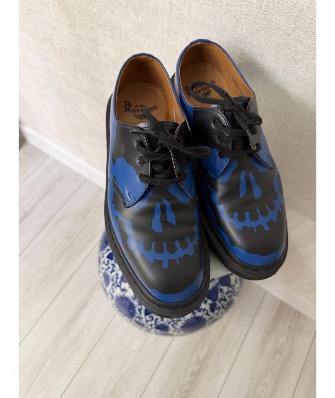 SUPREME Синие кожаные низкие ботинки, фото 2