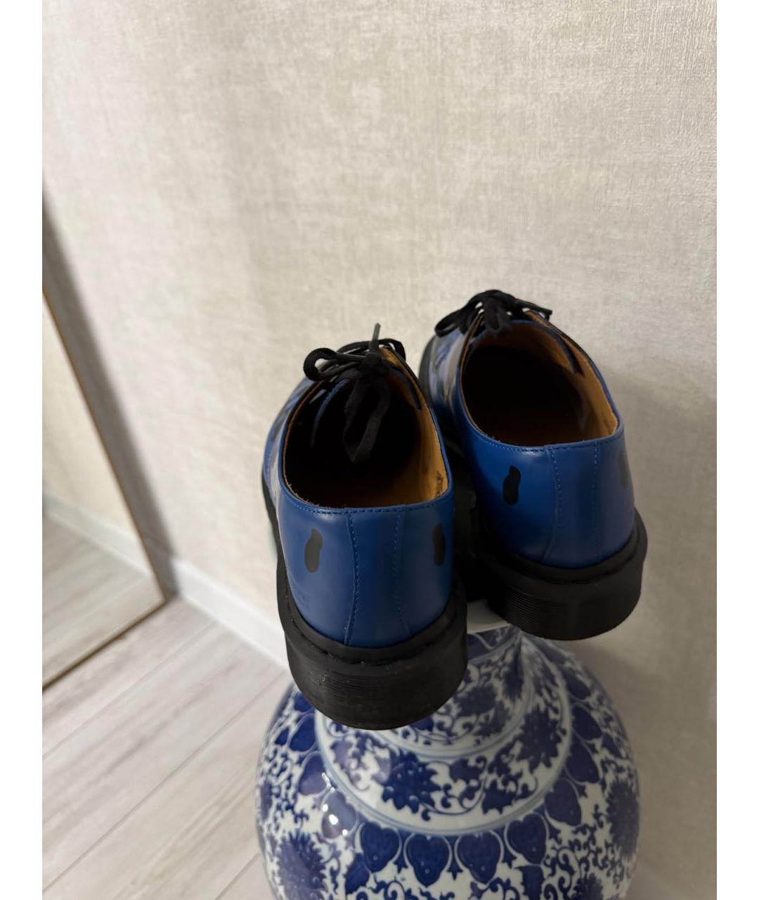 SUPREME Синие кожаные низкие ботинки, фото 4