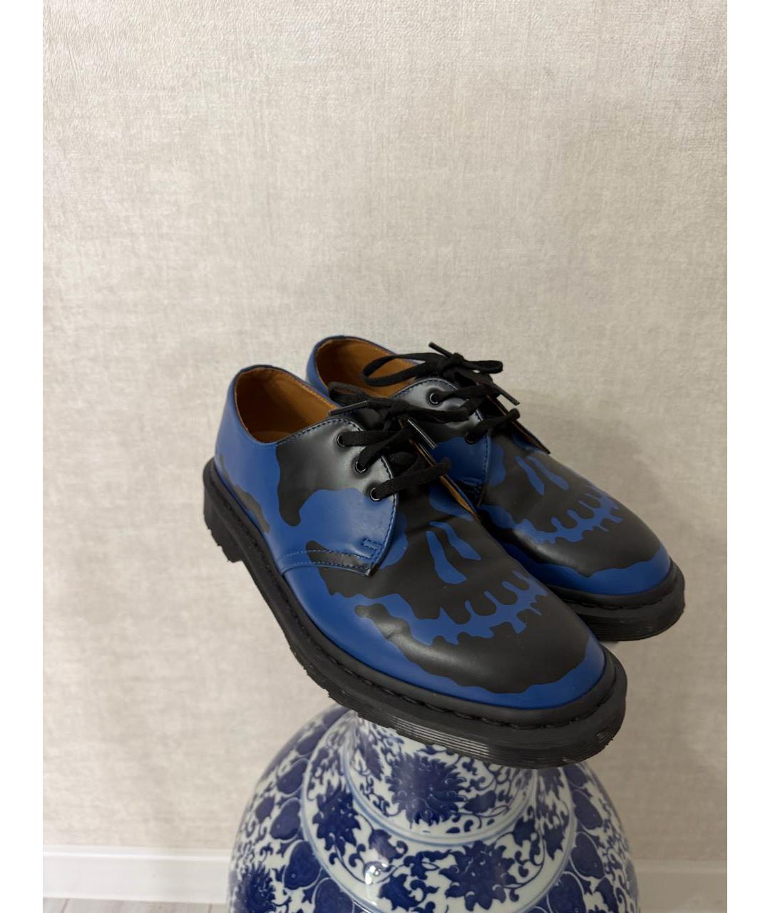 SUPREME Синие кожаные низкие ботинки, фото 5