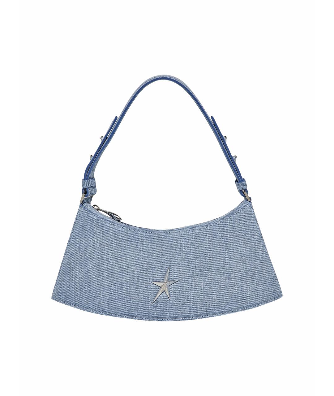 MUGLER Голубая тканевая сумка с короткими ручками, фото 1