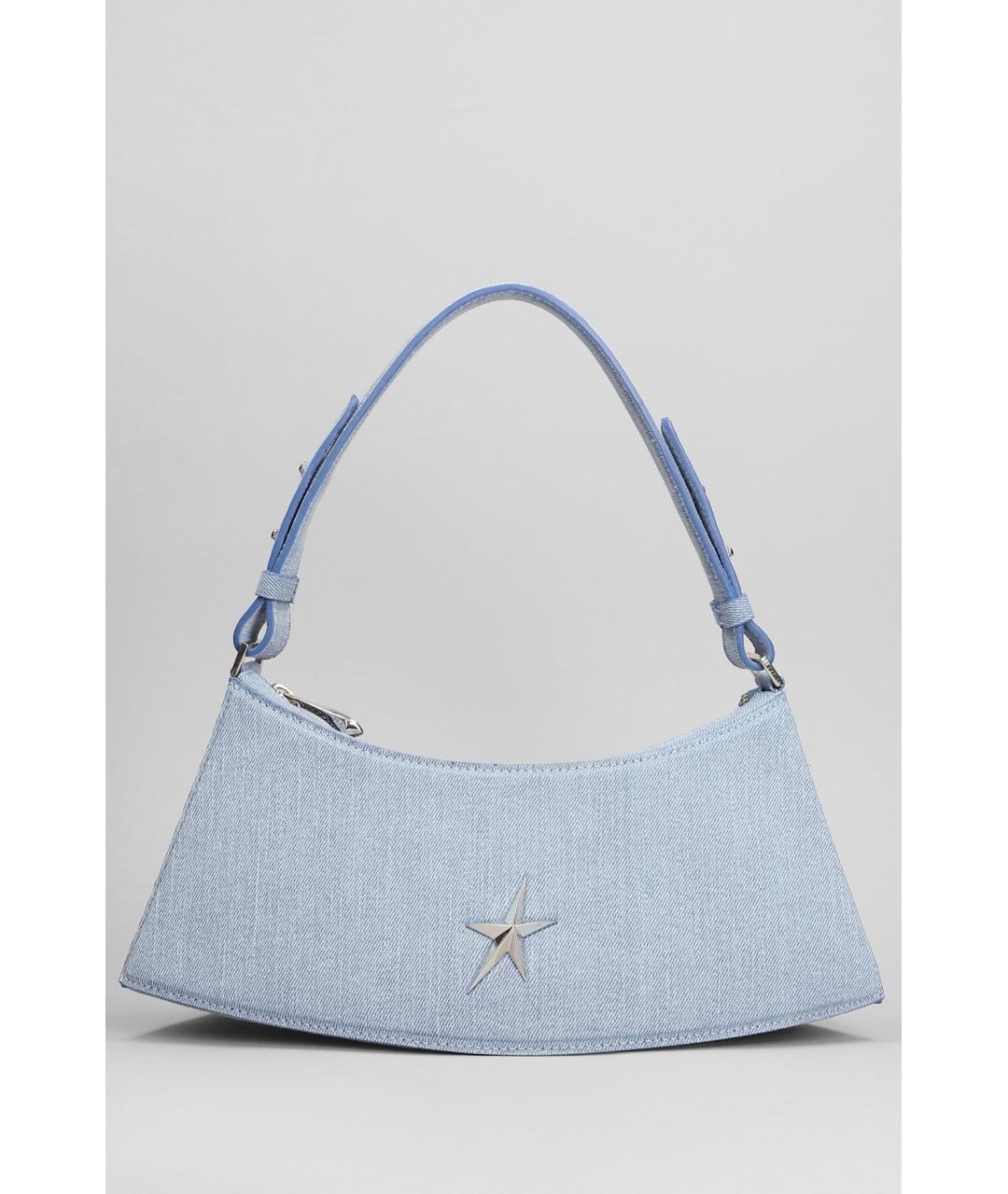 MUGLER Голубая тканевая сумка с короткими ручками, фото 6