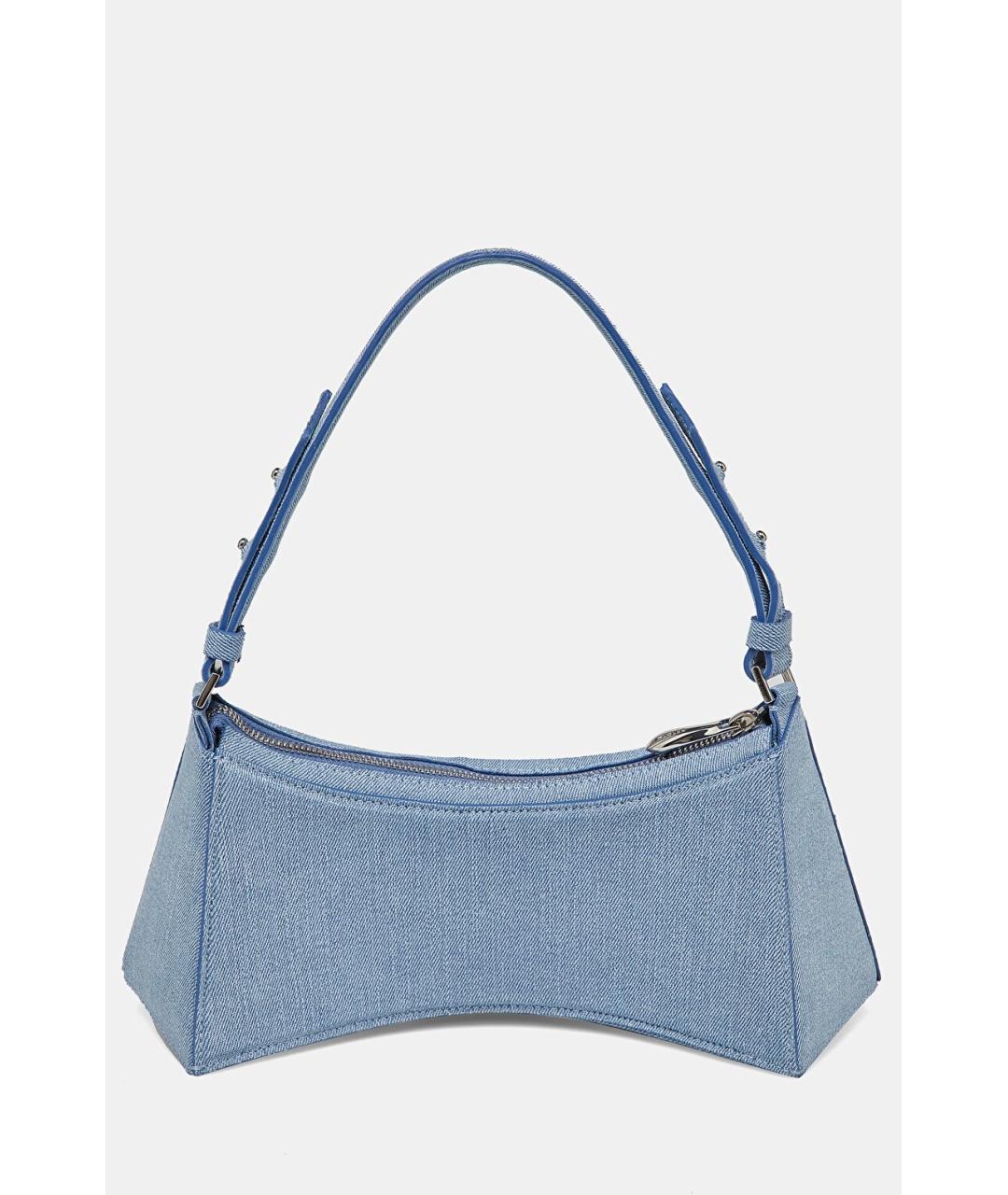 MUGLER Голубая тканевая сумка с короткими ручками, фото 3
