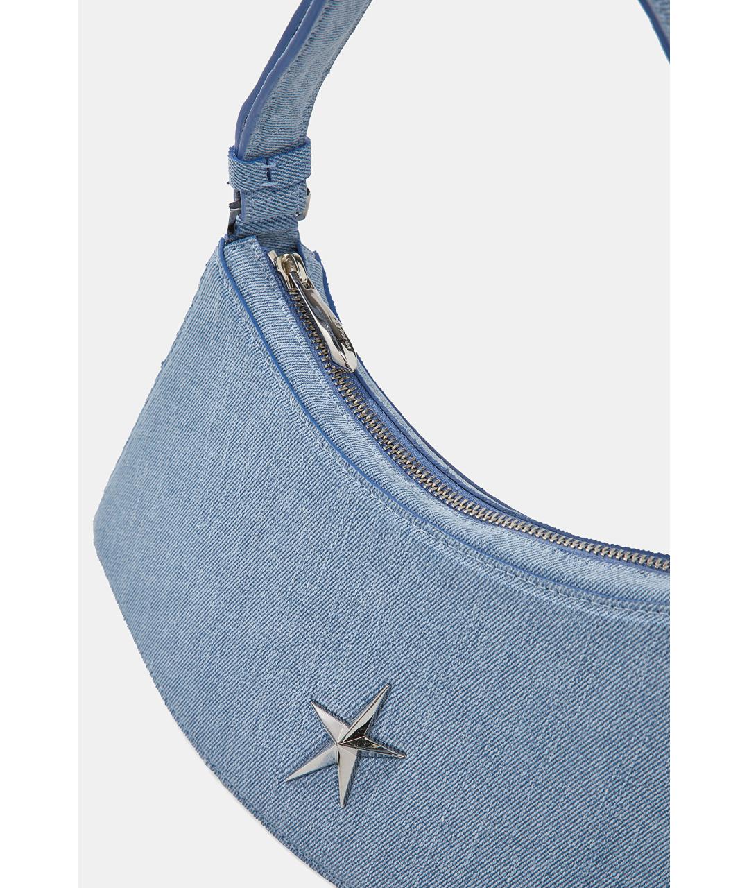MUGLER Голубая тканевая сумка с короткими ручками, фото 4