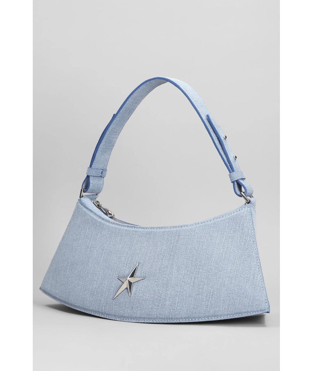 MUGLER Голубая тканевая сумка с короткими ручками, фото 5