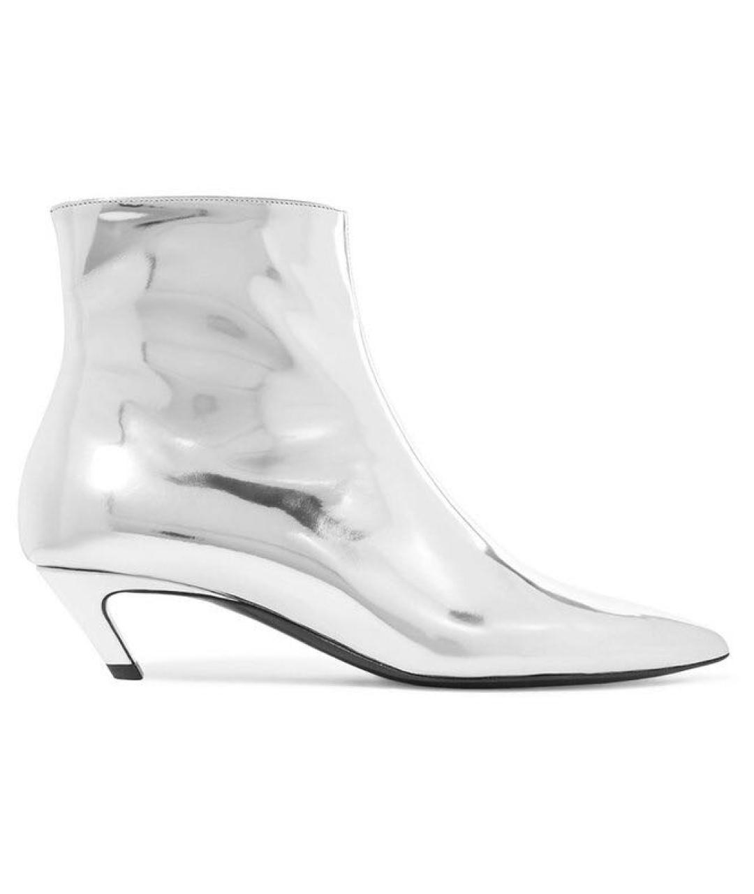 BALENCIAGA Серебряные кожаные ботильоны, фото 6