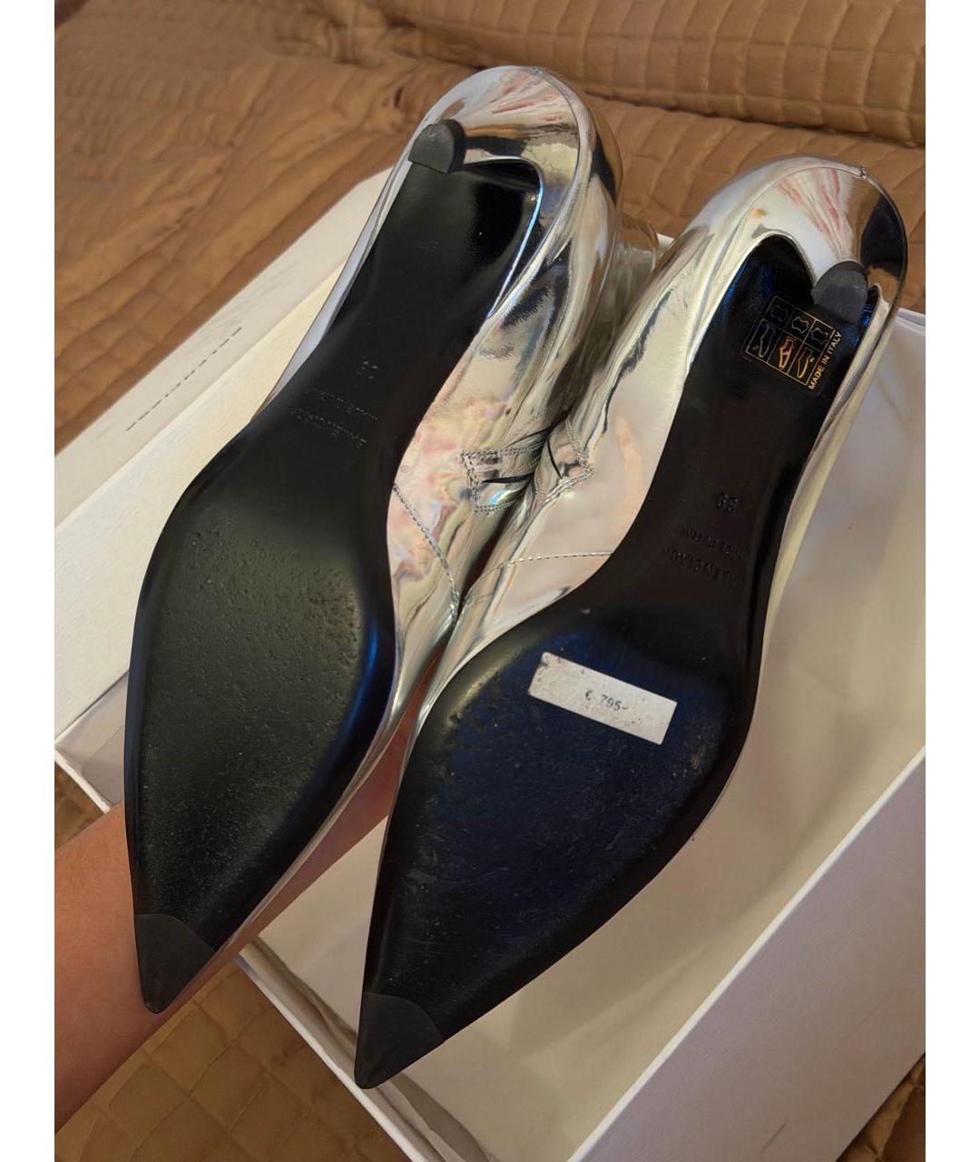 BALENCIAGA Серебряные кожаные ботильоны, фото 5