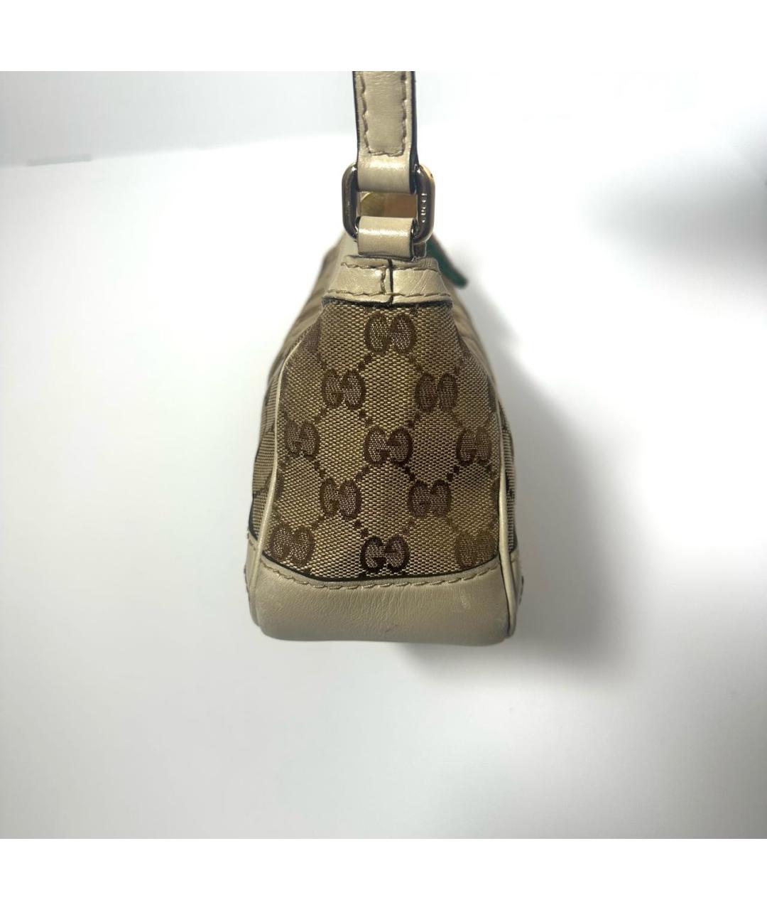 GUCCI Бежевая кожаная сумка с короткими ручками, фото 3