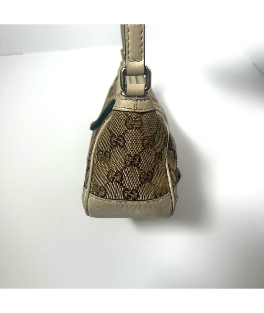 GUCCI Бежевая кожаная сумка с короткими ручками, фото 4