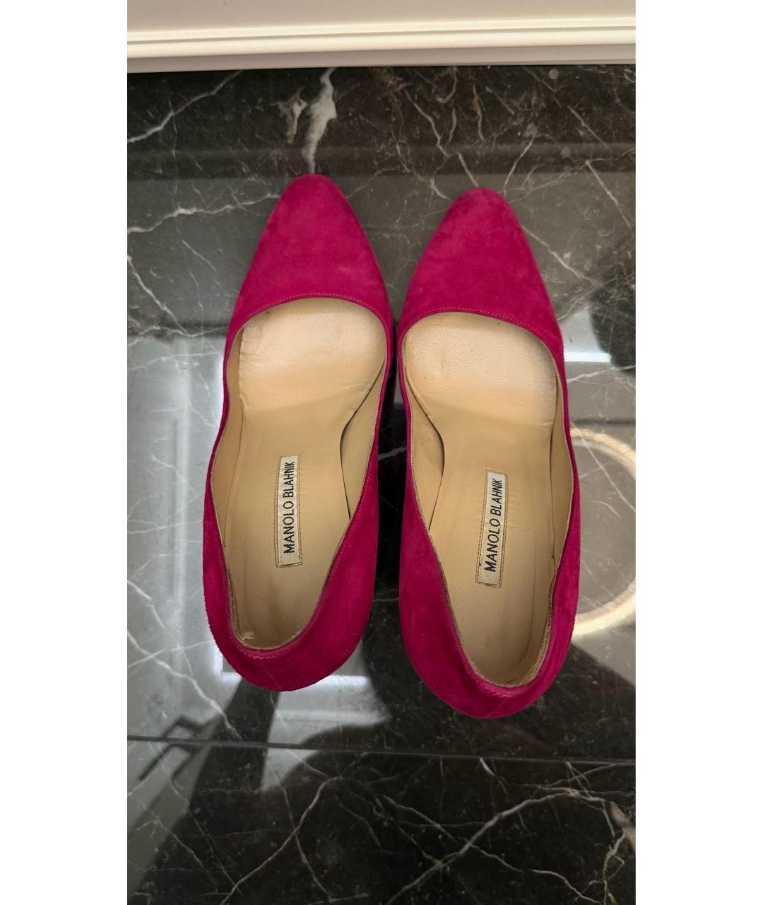 MANOLO BLAHNIK Фуксия замшевые туфли, фото 3