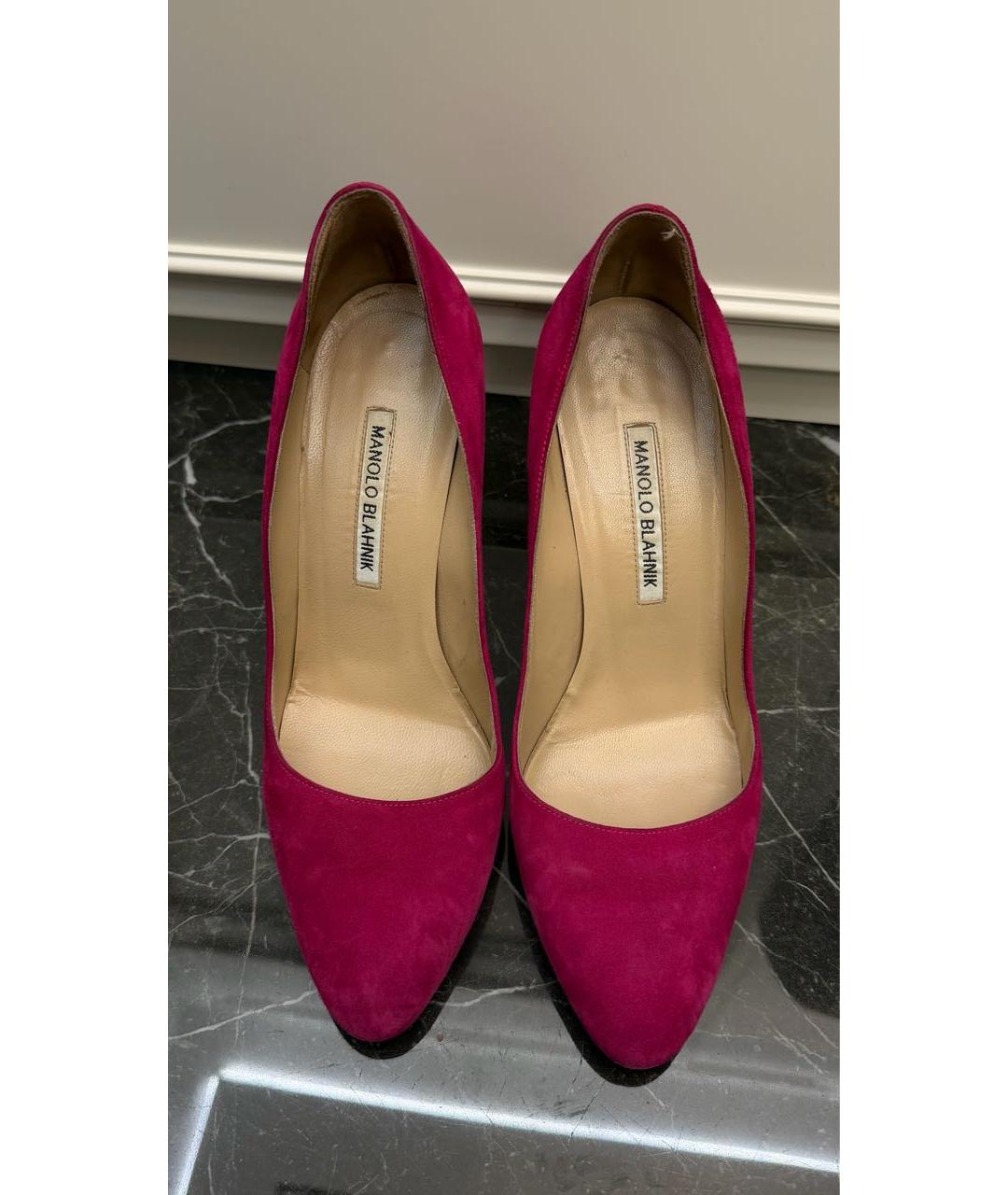 MANOLO BLAHNIK Фуксия замшевые туфли, фото 2