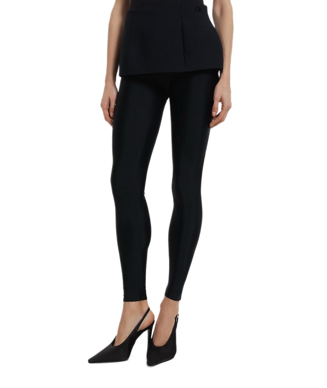 DIESEL Черные полиэстеровые леггинсы и велосипедки, фото 2