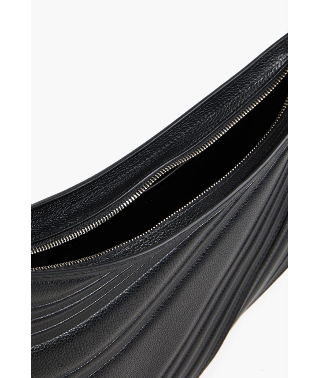 MUGLER Черная кожаная сумка через плечо, фото 4