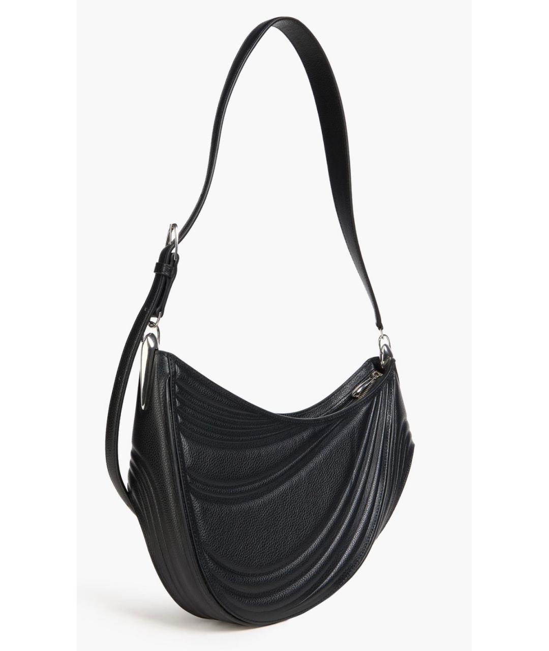 MUGLER Черная кожаная сумка через плечо, фото 3