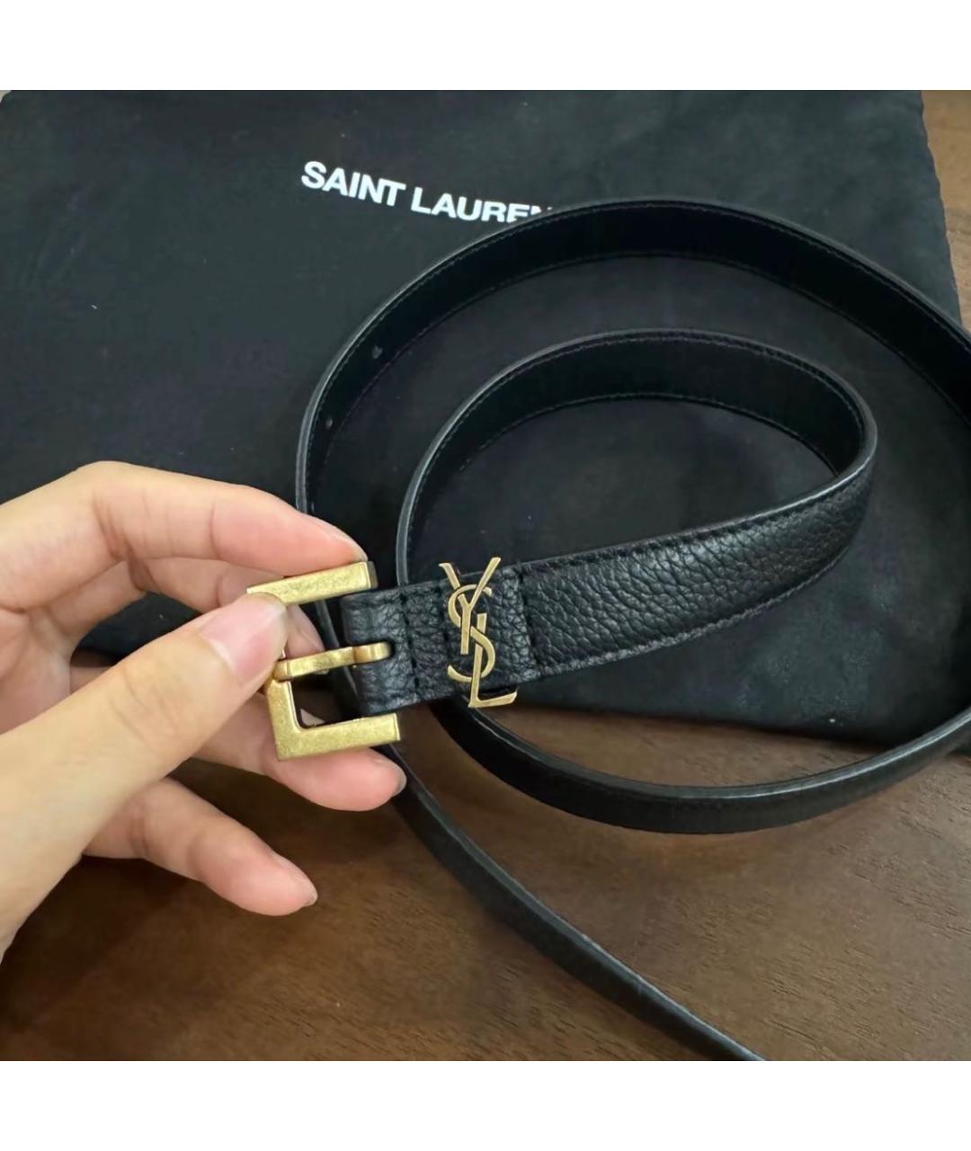 SAINT LAURENT Черный ремень, фото 4
