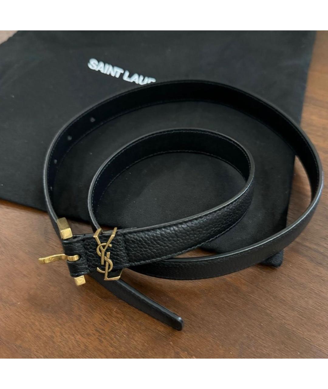 SAINT LAURENT Черный ремень, фото 3