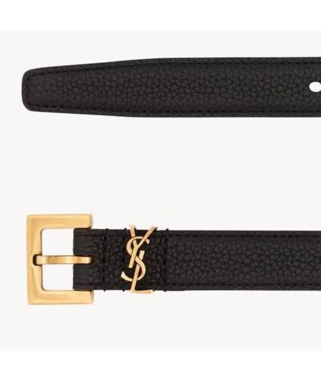 SAINT LAURENT Черный ремень, фото 2