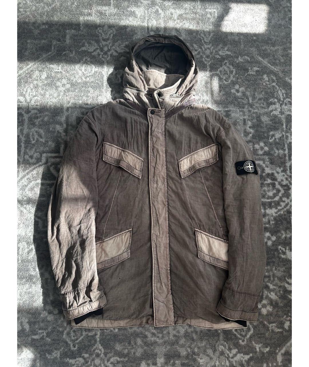 STONE ISLAND Серая хлопковая куртка, фото 9