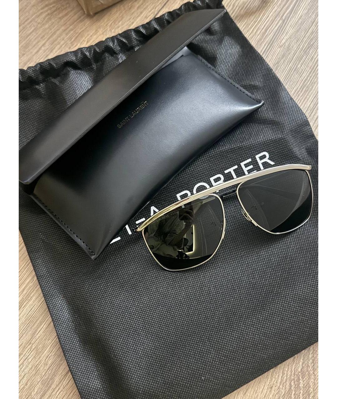 SAINT LAURENT Серебряные металлические солнцезащитные очки, фото 2