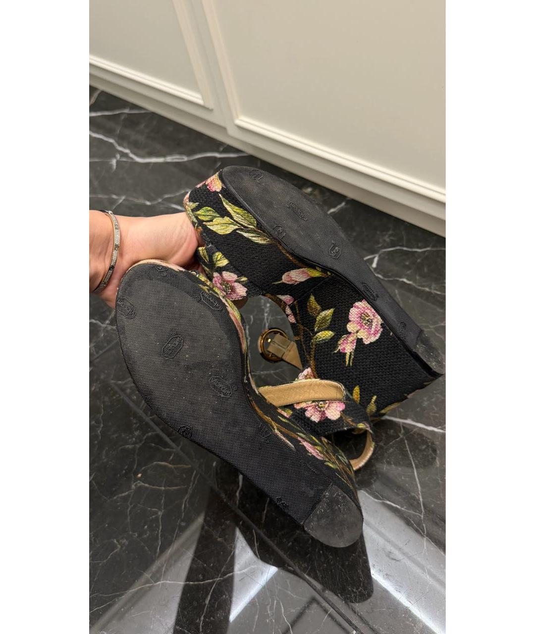 DOLCE&GABBANA Мульти текстильные босоножки, фото 6