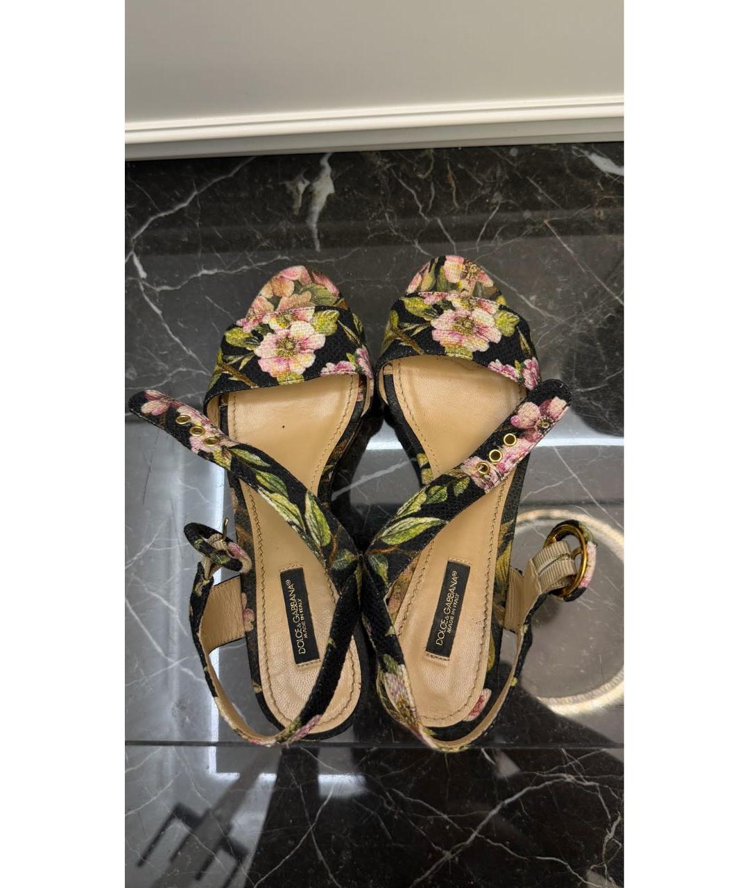 DOLCE&GABBANA Мульти текстильные босоножки, фото 3