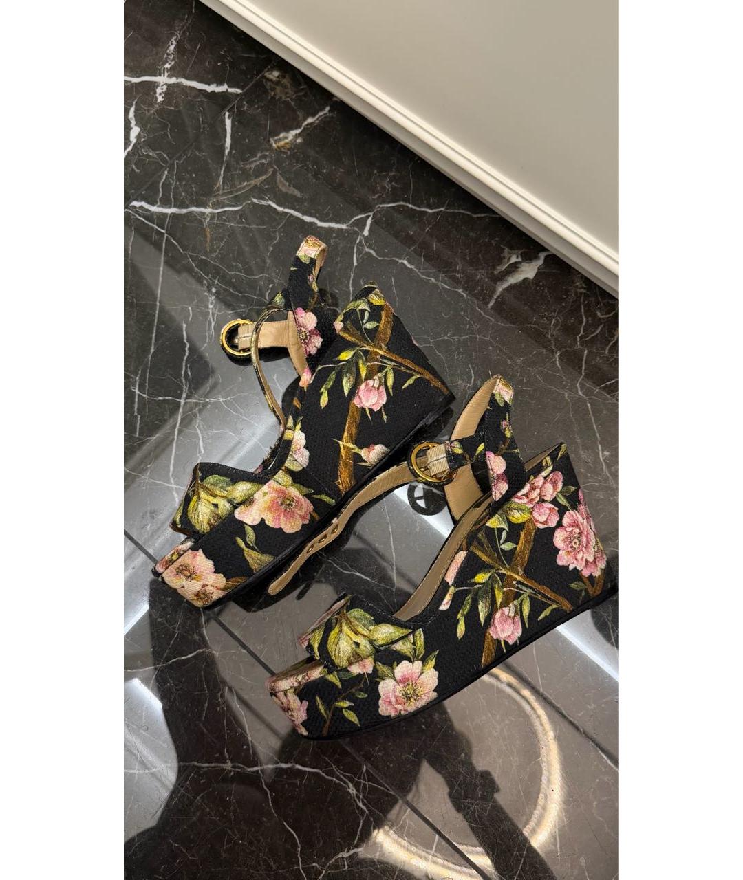 DOLCE&GABBANA Мульти текстильные босоножки, фото 5